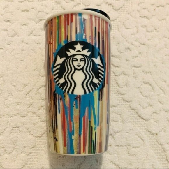 Starbucks | Ceramic Travel Tumbler | Paint Drip - Picture 5 of 10